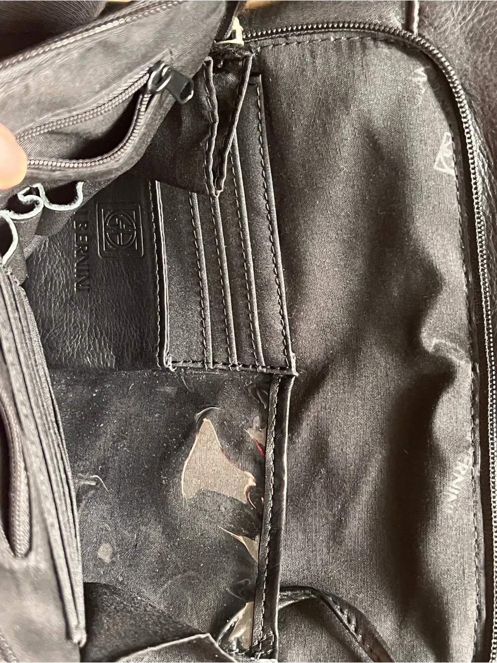 Giani Bernini Black Leather Messenger / Crossbody Bag